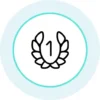Icon with a laurel wreath and number 1