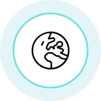 Icon of a globe representing the Earth.