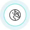 Icon of a globe representing the Earth.